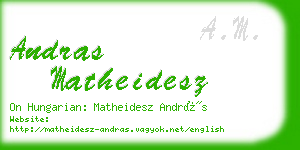 andras matheidesz business card